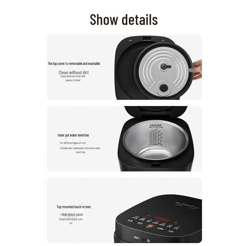 Joyoung Multi-Function Electric Rice Cooker, 5L 316L Stainless Steel Pot CN plug (adapter included)