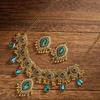 Metal Rhinestone Jewelry Set Bohemia Style Ethnic Style Necklace Set Necklace Earrings Set  Women
