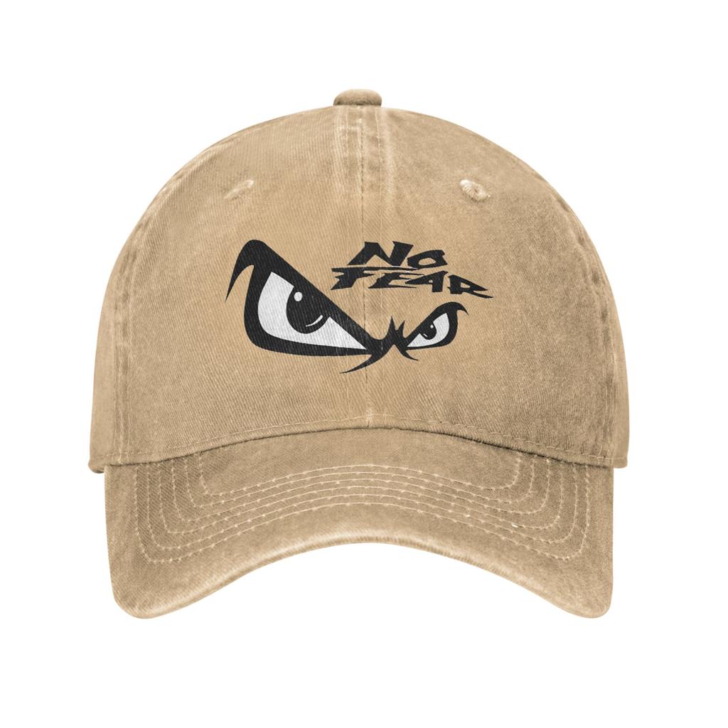 No Fear No Fear E Stampa Occhi Cappellino in Denim Lavato Cappellini da Baseball Casual Cappello Regolabile Estivo Unisex Cappellini da Baseball
