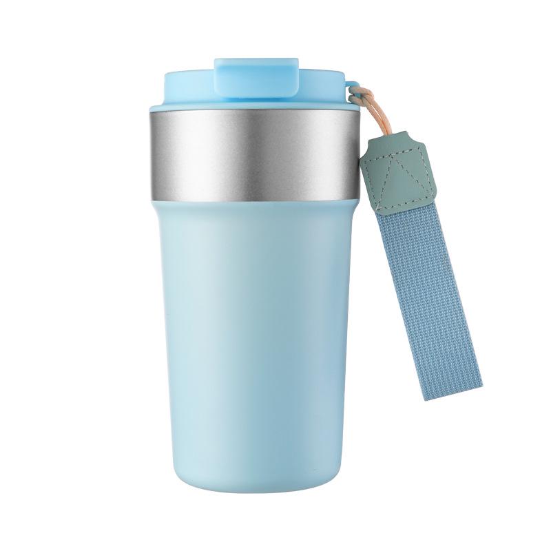 8th Gen 232g Stainless Steel Insulated Coffee Cup with Lanyard Straw, Portable for Car & Outdoor Use