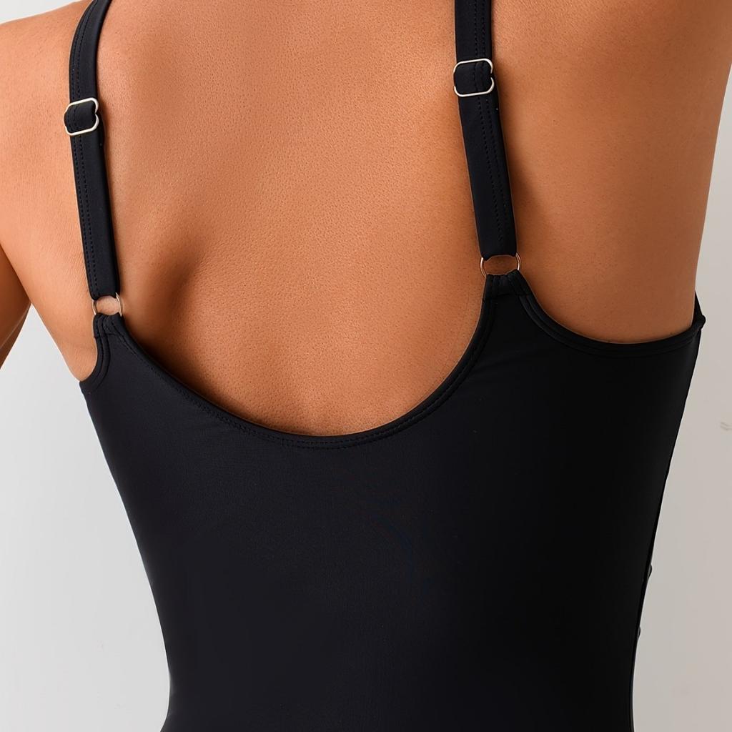 Sexy Hollow Einteiler Damen Badeanzug 2025 Bademode Frau Eckiger Ausschnitt Badeanzug Weiblich Schwimmen für Monokini Sommer Strandbekleidung