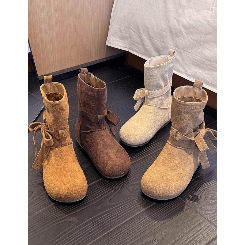 Maillard Retro Schleife Martin Stiefel Damen 2025 neue modische ausländische vielseitige flachbodige Western-Cowboystiefel