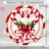 Vintage Christmas Candy Cane Wreath Metal Wall Sign 20x20 cm Retro Holiday Home Decor Xmas