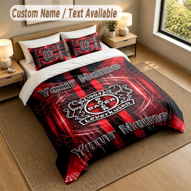 Bedding Set 1 Duvet Cover 2 Pillowcases Bayer Leverkusen Football Print Soft Bed Linen Bedroom Decor