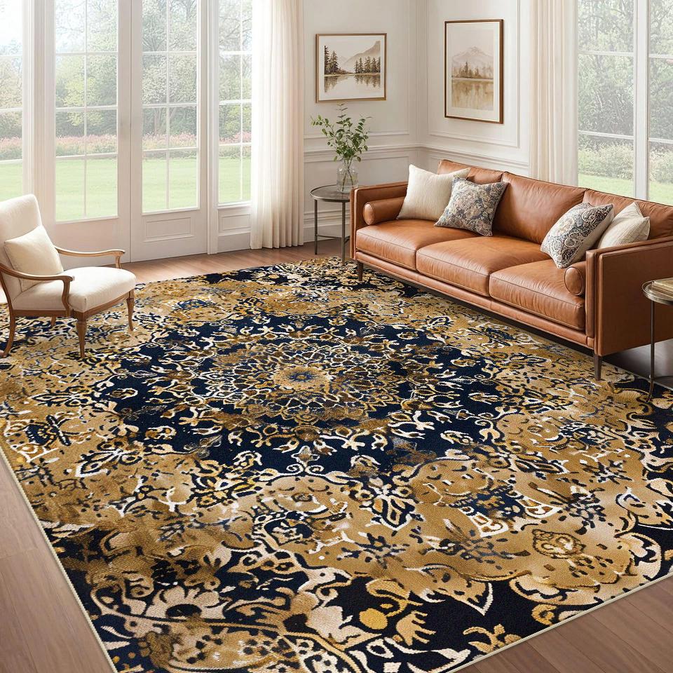 Persian Retro Large Carpets for Living Room Decoration Home Rug Boho Non-slip Bedroom Lounge Rugs Customize Coffee Tables Mat