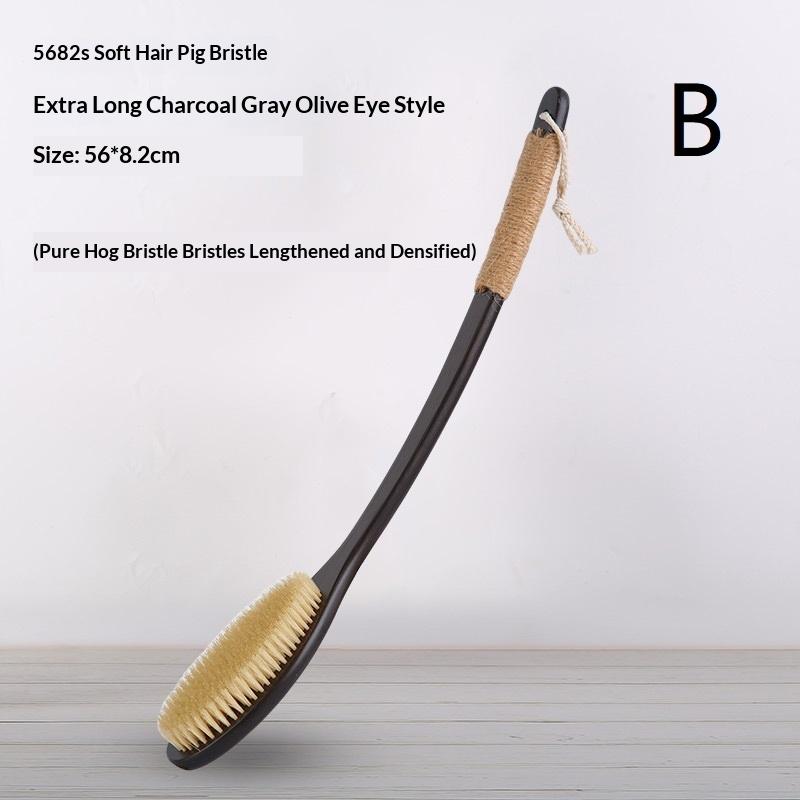 56cm/43cm Myjka do pleców pod prysznic z zakrzywionym długim uchwytem, Szczotka do ciała do użytku na mokro i na sucho, Narzędzie do mycia pleców dla mężczyzn i kobiet