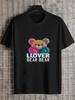 1pc LOVER BEAR Geometric Vintage T-shirt