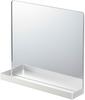 Yamazaki Tower Magnetic Mirror & Storage Rack, White, Approx. W30 X D6.7 X H26cm, Entryway Mirror, Easy Installation, Tray with Hooks, 7139