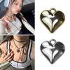 10 Pieces Sweet Heart Pendant Necklace and Earrings Peach Heart Pendant with Hole Heart Pendant for DIY Necklace Making