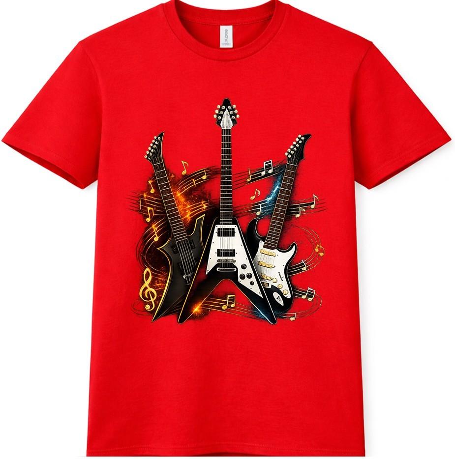 Electric Guitar T-Shirt Rock Band Music Guitarist Lover Gift Vintage Graphic Tee S