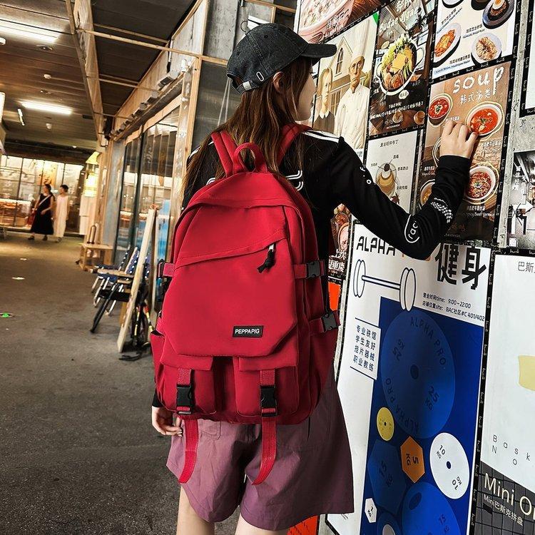 Schoolbag Backpack Large Capacity Junior High School Computer Korean Version Backpack High School Student Simple Versatile Travel Computer Bag School