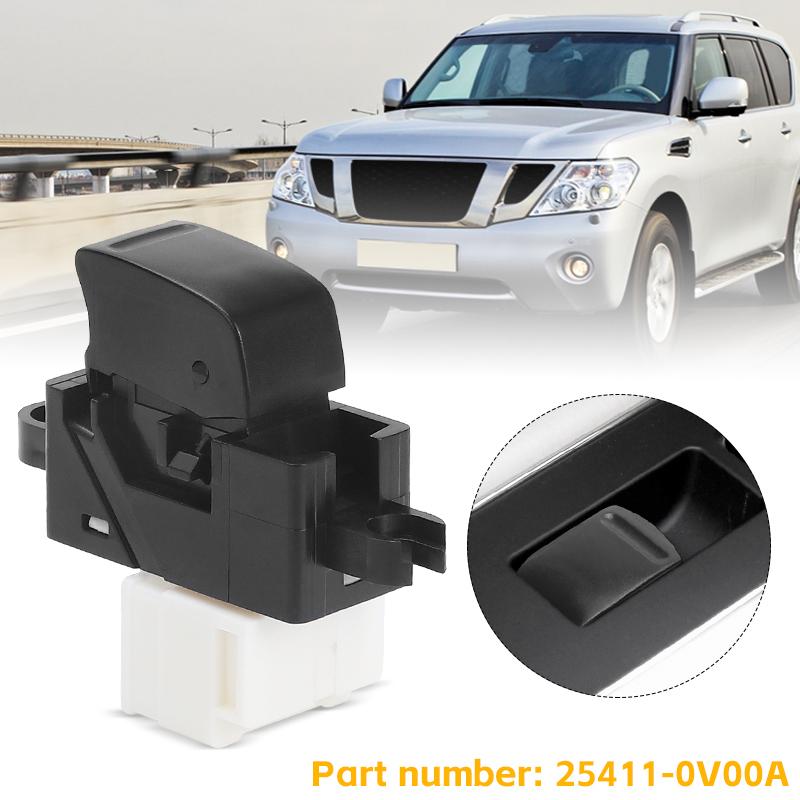25411-0V00A Single Window Power Switch For NISSAN PATROL GU Y61 1997-2012 Navara D22 2003 2004 2005 2006 2007 2008-2016 Black