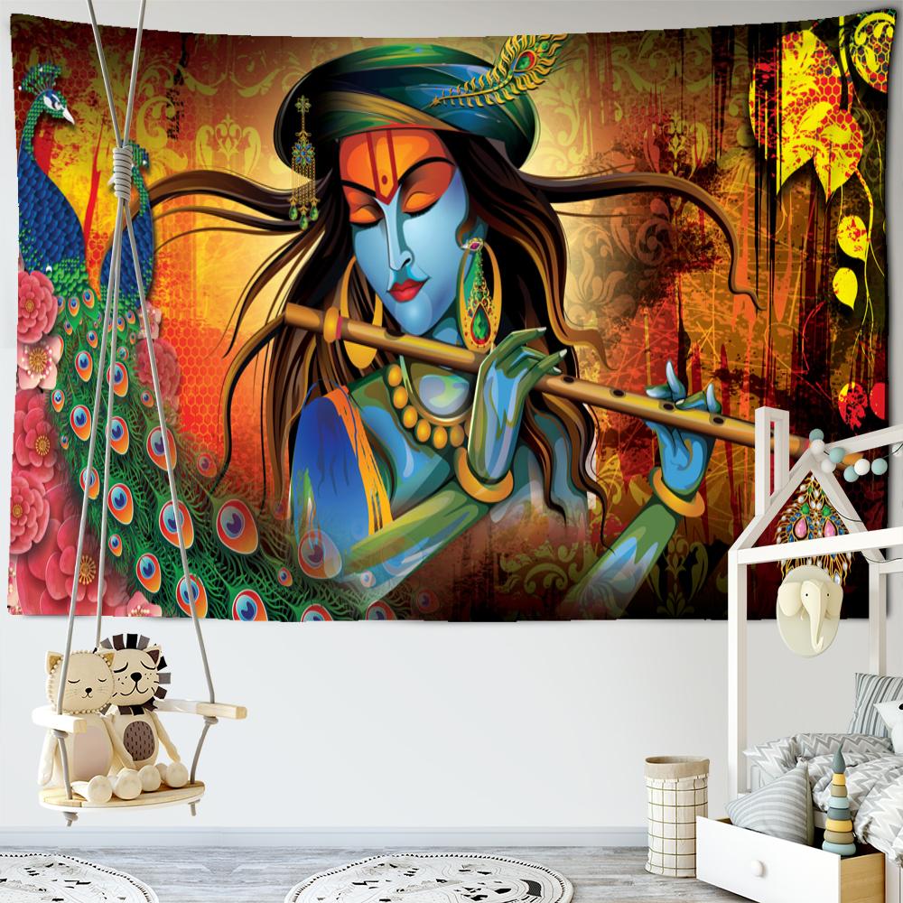 Tapiserie Elefant Colorat Agățat de Perete Imprimeu Boem Psihedelic Religie Living Decor Acasă