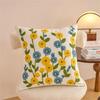 Pillowcase Artistic Flower Stitching Cotton Canvas Pillow Cover Breathable Sofa Bed Accent Piece Pillow Sham