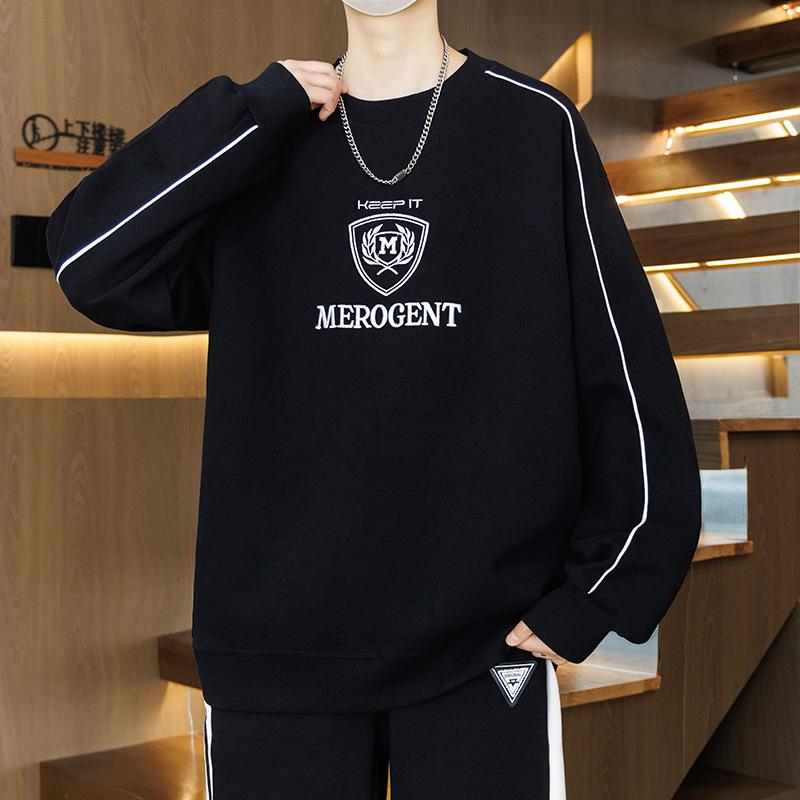Autumn Crew Neck Sweater Boys Junior High School Students Long Sleeve T-Shirt Teen Handsome Older Kids Men's Top