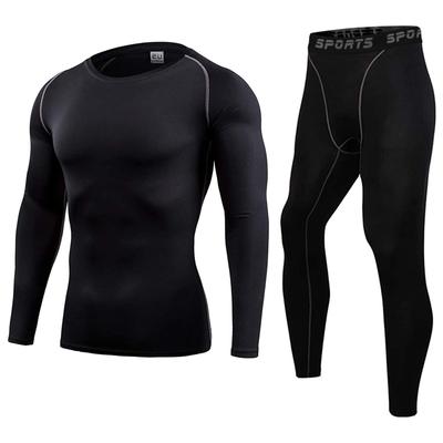 [Sillictor] Compression Wear Top and Bottom Set Men's Long Sleeve Shirt + Long Pants [Pressure Ventilation + Sweat Absorbent Quick Drying] 323+3333