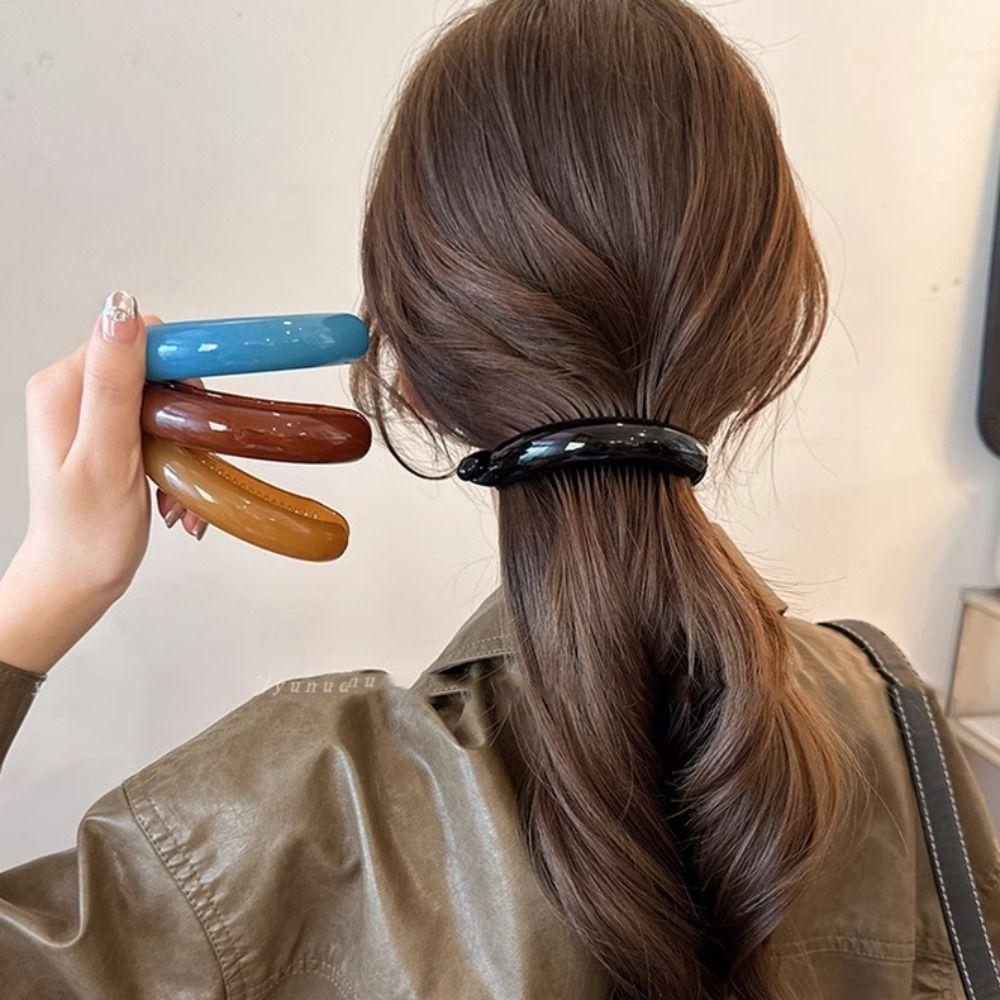 Ponytail Holder Plastic Banana Clip Hairpin Korean Hair Clip Elegant Vertical Clip  Girls