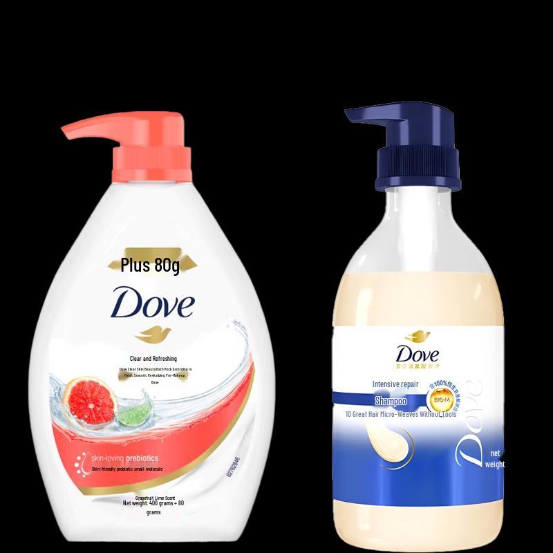 Dove Intensive Repair Shampoo 460g & Refreshing Shower Gel 480g Set