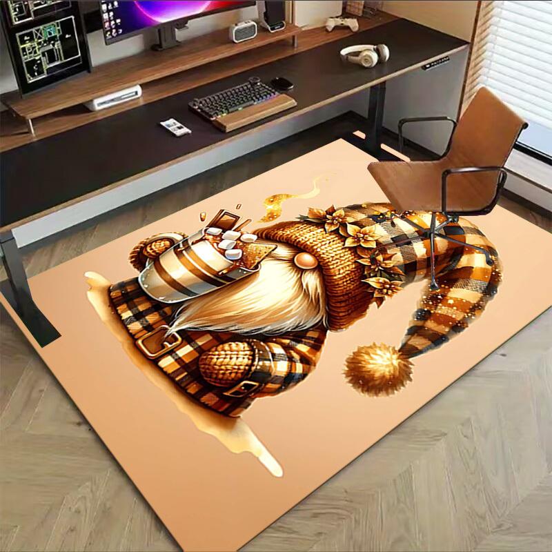 1PC Gnome Coffee Non-Slip Floor carpet, suitable for Office, bedroomand playrooms. It can also be used as a sofa footrest cover-T91