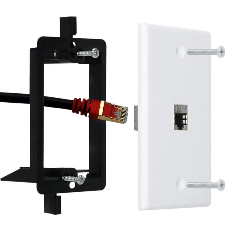 Reliable Wall Plate with Multiple Port, US Faceplates, White Ethernet Wall Outlet Cat7 Face Plate for Keystones Couplers