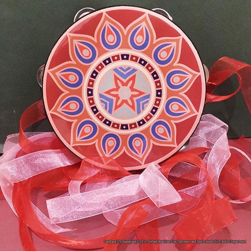 6" & 7" Uyghur Ribbon Tambourine Hand Drum for Dunhuang Apsara Dance