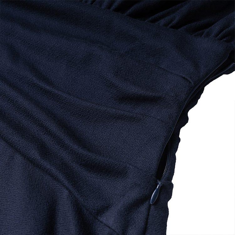 Coach Long Sleeved Dresses Women's Navy Crew Neck Moderate Mid Length C5493-NAV