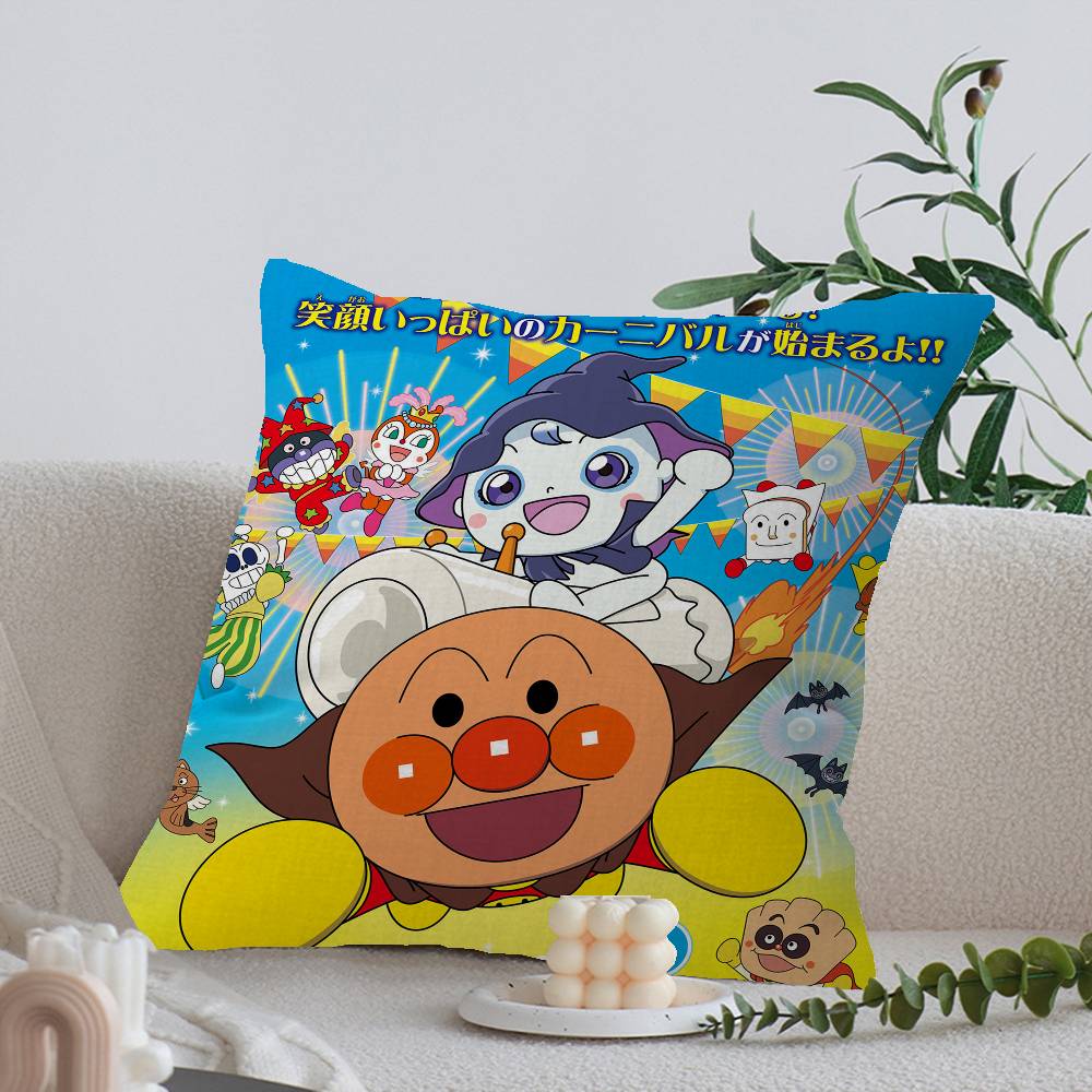 Милая мультяшная подушка А-Анпанман Подарки Мебель для дома и офиса Спальня Диван Автомобильная наволочка 45х45 см 12x12Inch