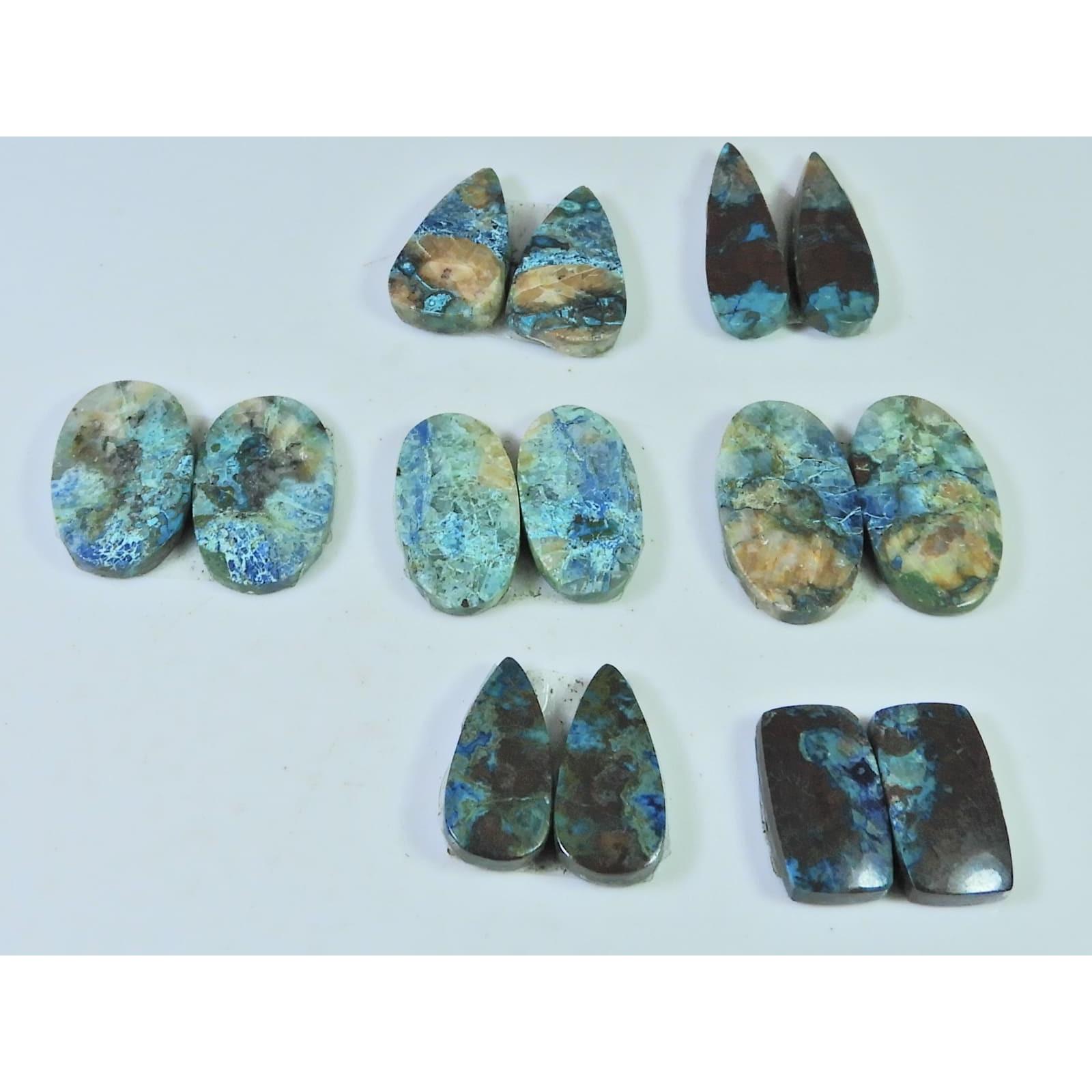 

114Cts. Натуральный Шаттукит Парный Набор Микс Кабошон Драгоценный камень 07 Пара Лот C-426