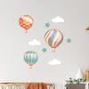 Yousheng 9 Pcs Hot Air Balloon Wall Decor with Clouds Stars Boho Wooden Nursery Wall Art Sign for Living Room Kids Bedroom Hallway Playroom Classroom
