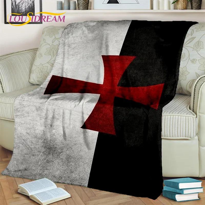 Cartoon Templar Cavalier Knight Crusaders Blanket,Soft Throw Blanket for Home Bedroom Bed Sofa Picnic Travel Office Blanket Kids