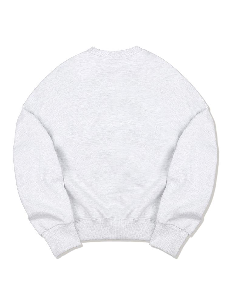 LA MAISON STUDIO [Fleece Line Selection] Women'S Crop Bear Friends Embossed Embroidery Sweatshirt Ash Gray (Fcb3Ts355W)