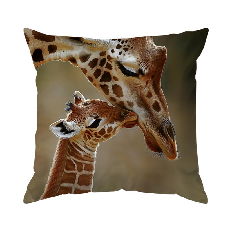 Home Decor Wild Animals Family Portrait Cushion Covers Pattern Cushion Cover Suitable for Sofa Bedroom Car Pillow Cover
