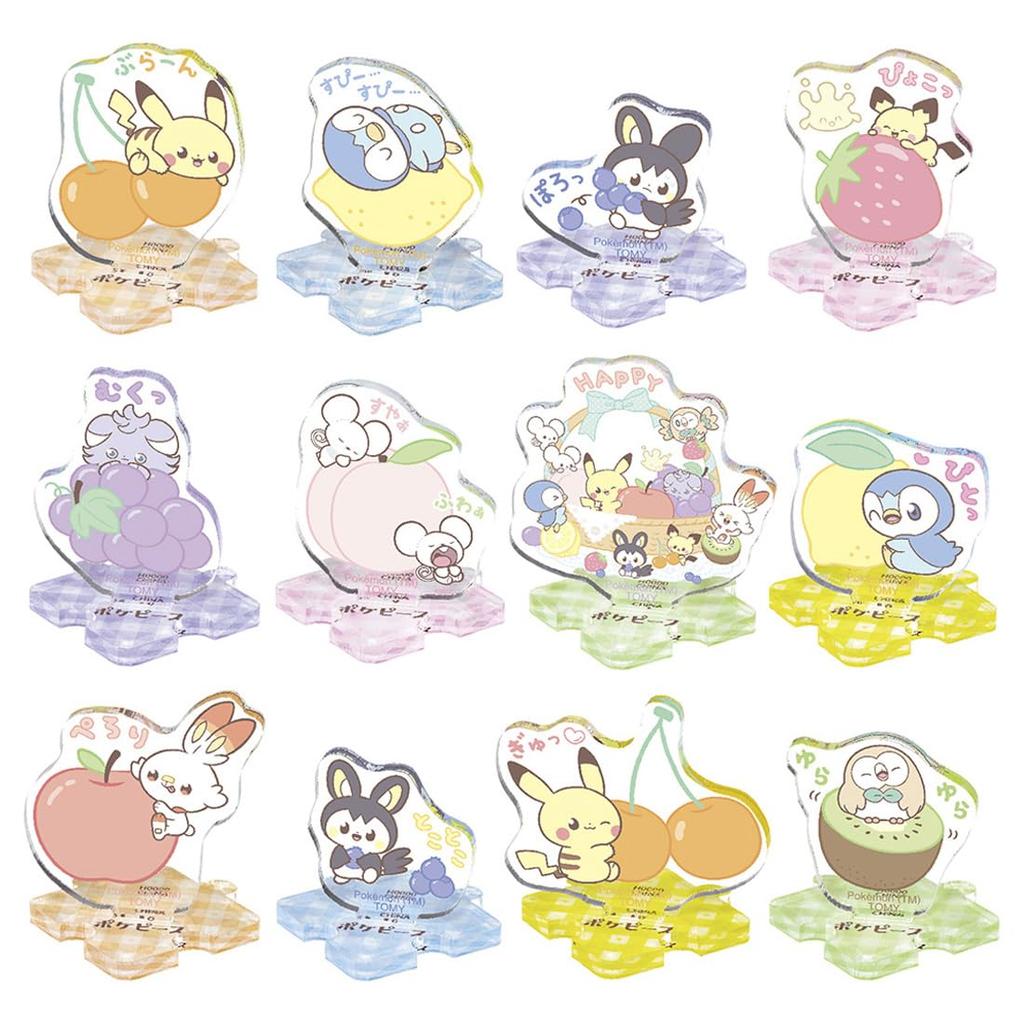 TAKARA TOMY Pokemon PokePiece Small Connecting Acrylic Stand - Colorful Fruits - Box