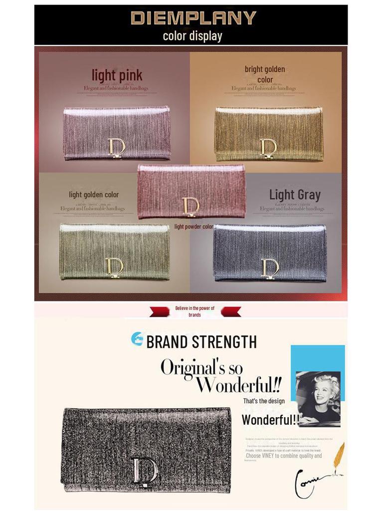 Echtes Leder Damen Langbörse - Großes Fassungsvermögen Rindsleder Europäisch & Amerikanisch Multifunktionale Schlanke Handgeldbörse