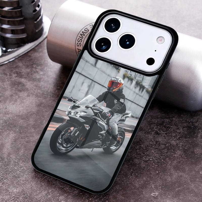 Motorcycle Man Phone Case for iPhone 17 16 15 Pro Max Air 14 13 12 11 Plus Shockproof Capa Cover