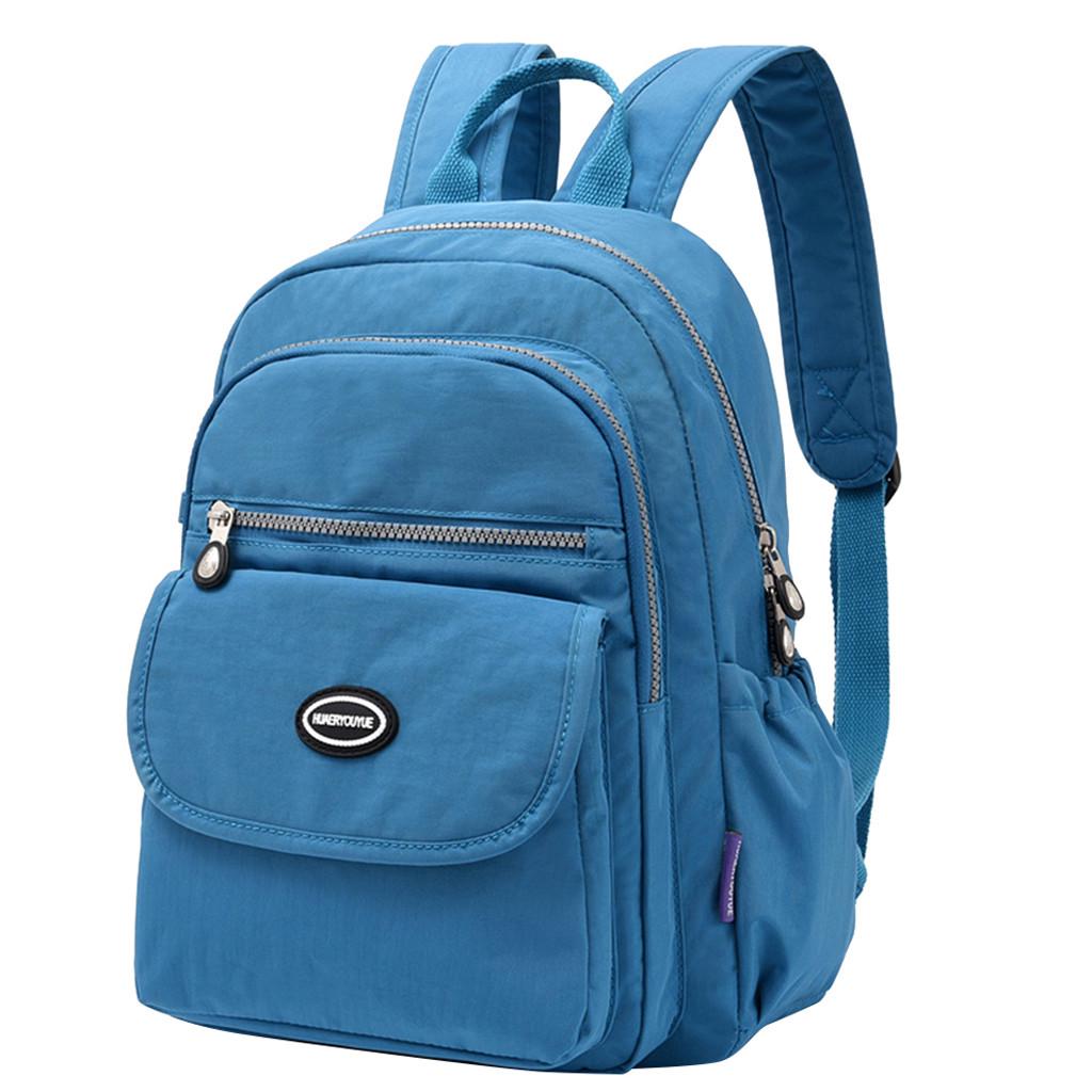 Women's Fashion Solid High Capacity Portability Zipper Student Backpacks