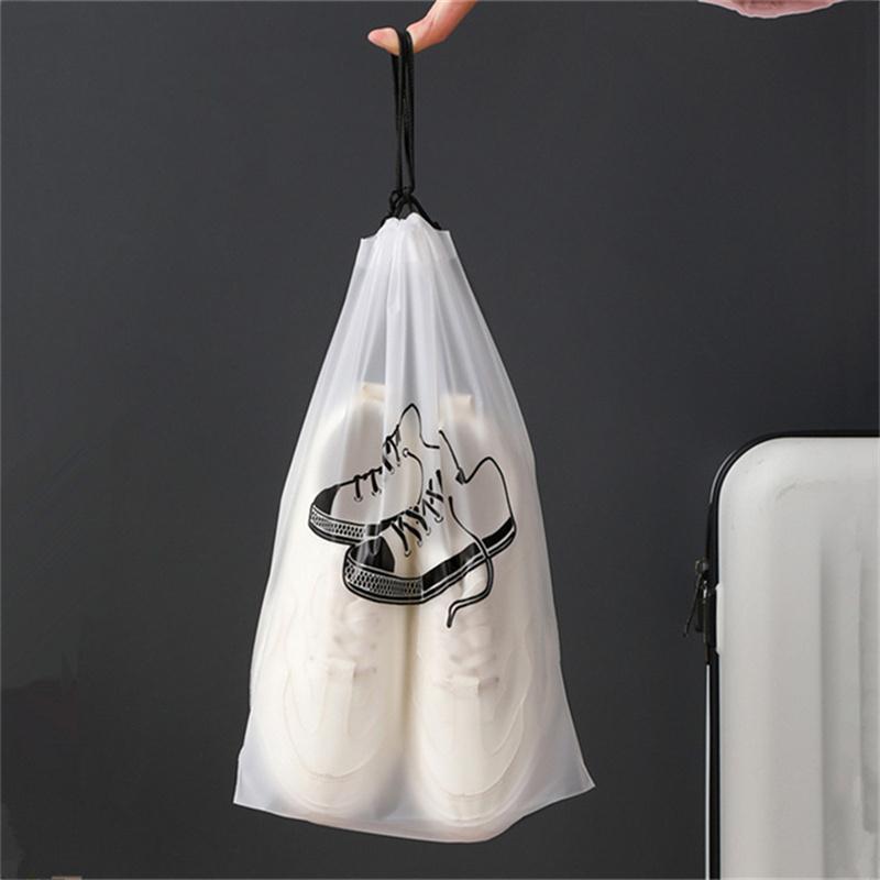 10 Pack Transparent Shoe Bags Waterproof Travel Large Clear Shoes Organizers Organizer Pouch Featuring Rope Designed for Men and Women JAF212