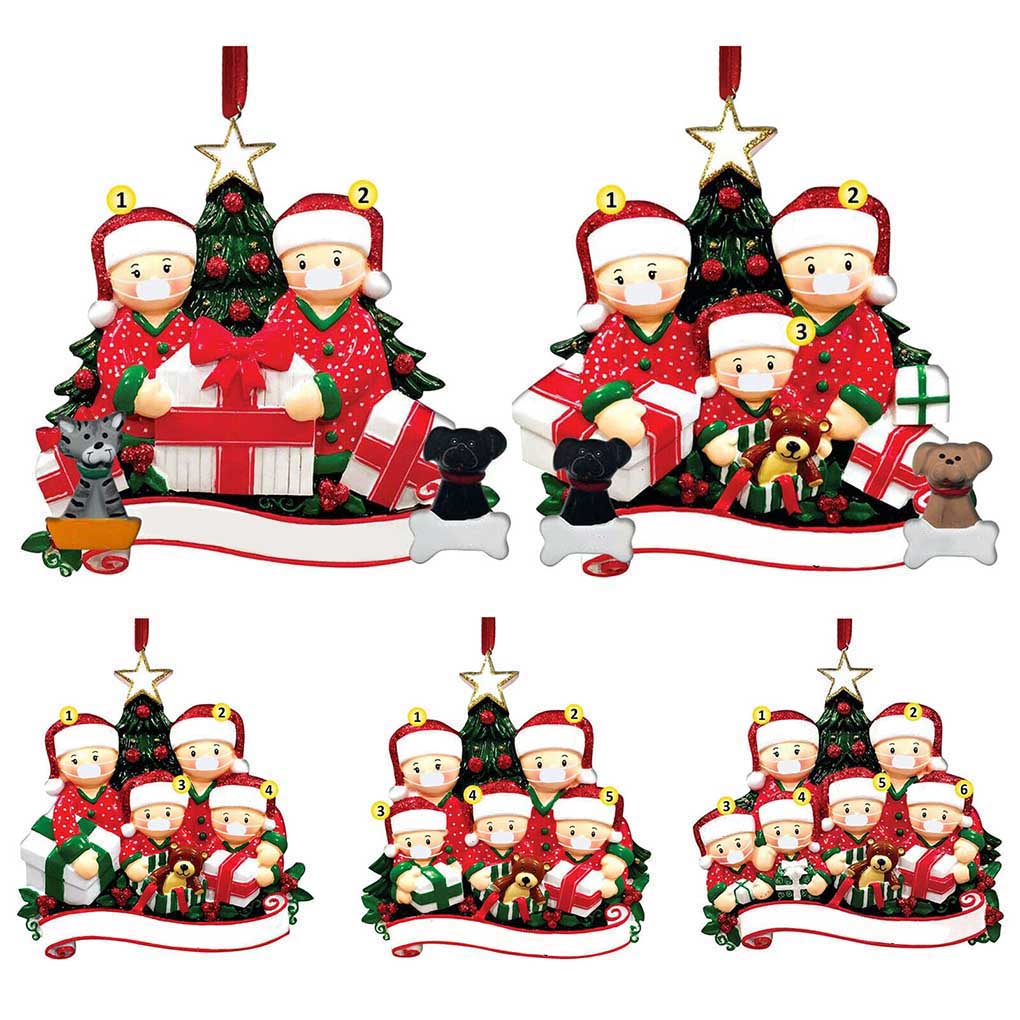 Weihnachtsanhänger 2020 Quarantäne Familie Weihnachtsbaum Hängedekoration
