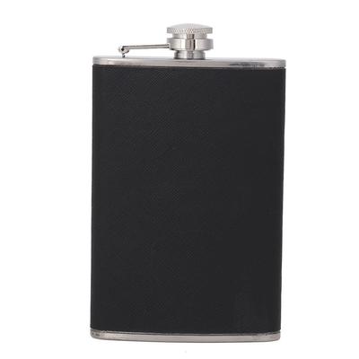Tragbare Edelstahl Wein Whiskey Flasche Elegante Leder Hüftflasche Alkoholflasche 8oz/240mL