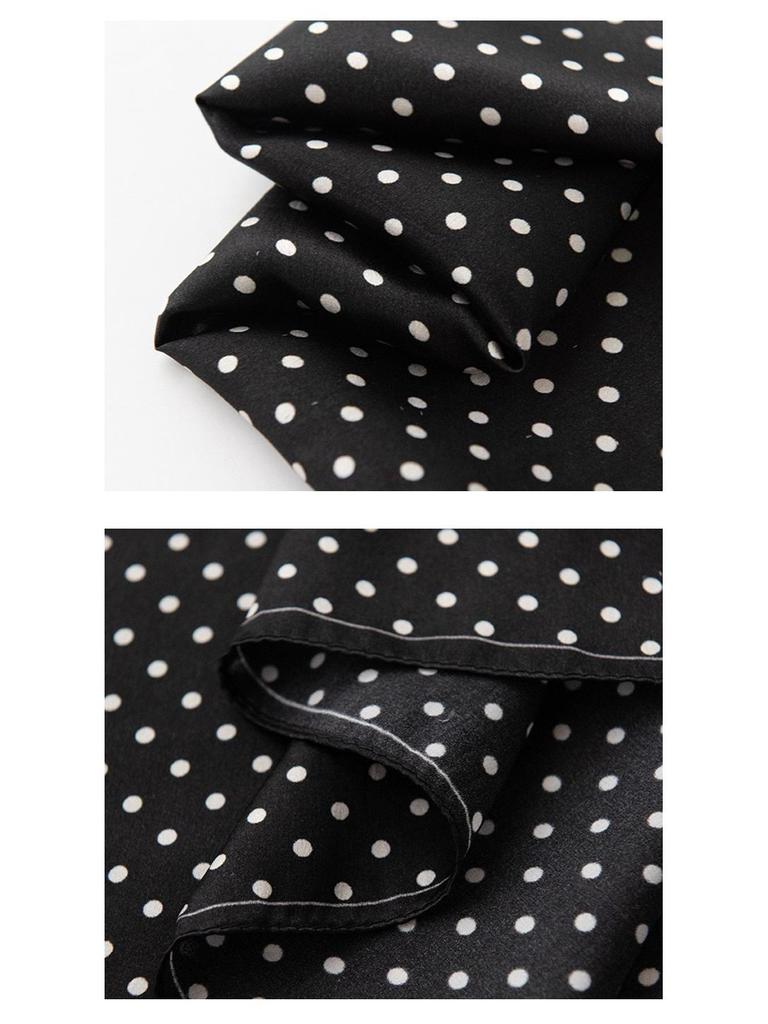 New Polka Dot Mulberry Silk Scarf for Women - Versatile Summer Gauze Neck Gaiter & Sun Protection