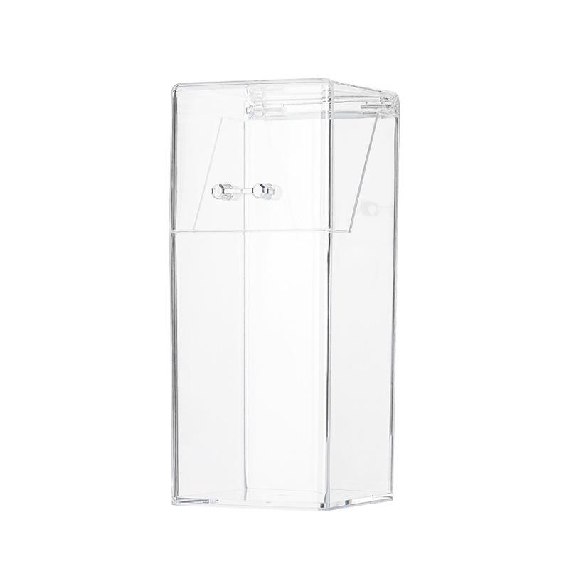 1Pcs Transparent Mask Storage Box With Lid, Dust-proof Mask Box, Makeup Brush Storage Box