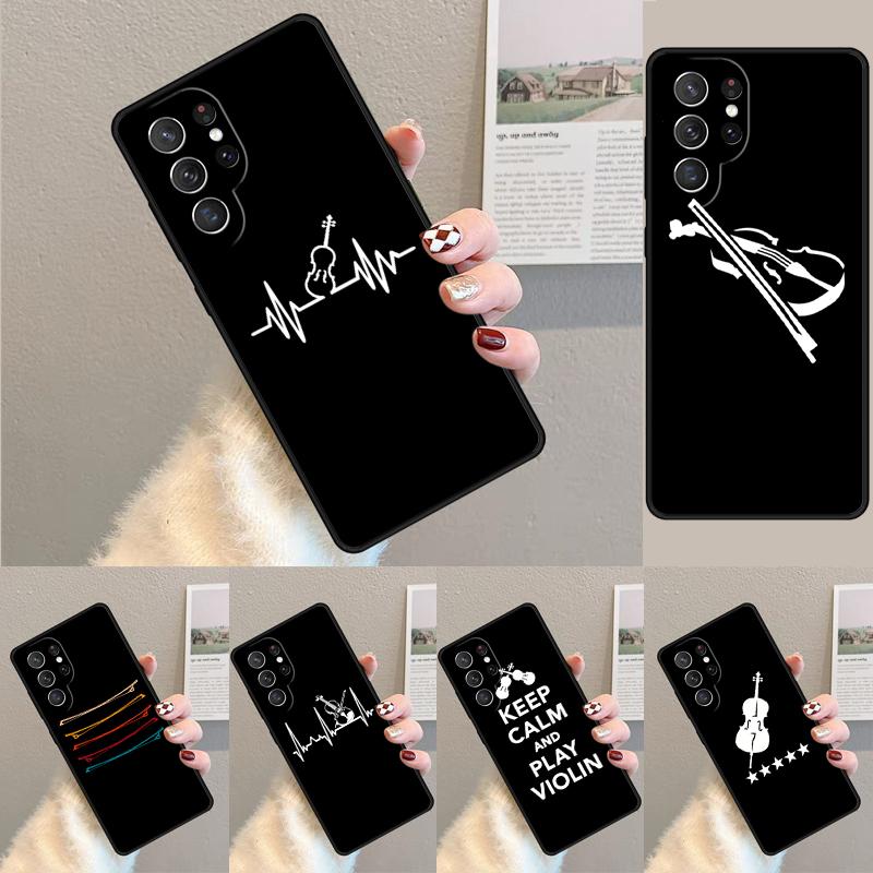 Cool Music Violin C Phone Case for Samsung Galaxy note 10 pro S26 Ultra S23 S24 FE S25 S21 S22 PLUS shockproof Cove