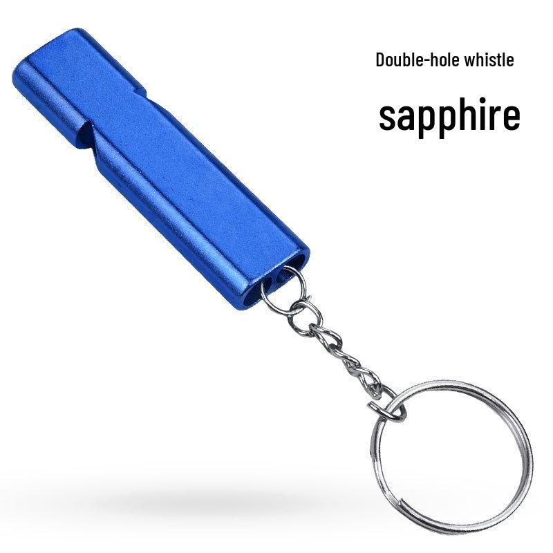 Aluminum Alloy Double Hole High-Frequency Survival Whistle for Outdoor Mountaineering