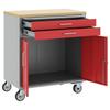 Rolling Workbench Trolley Red and Grey 75 x 45 x 85 cm