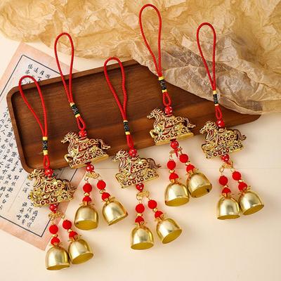 2pcs Chinese New Year Horse Decorations 2026 Year Of The Horse Wind Chime Pendant Spring Festival Hanging Ornaments Gifts
