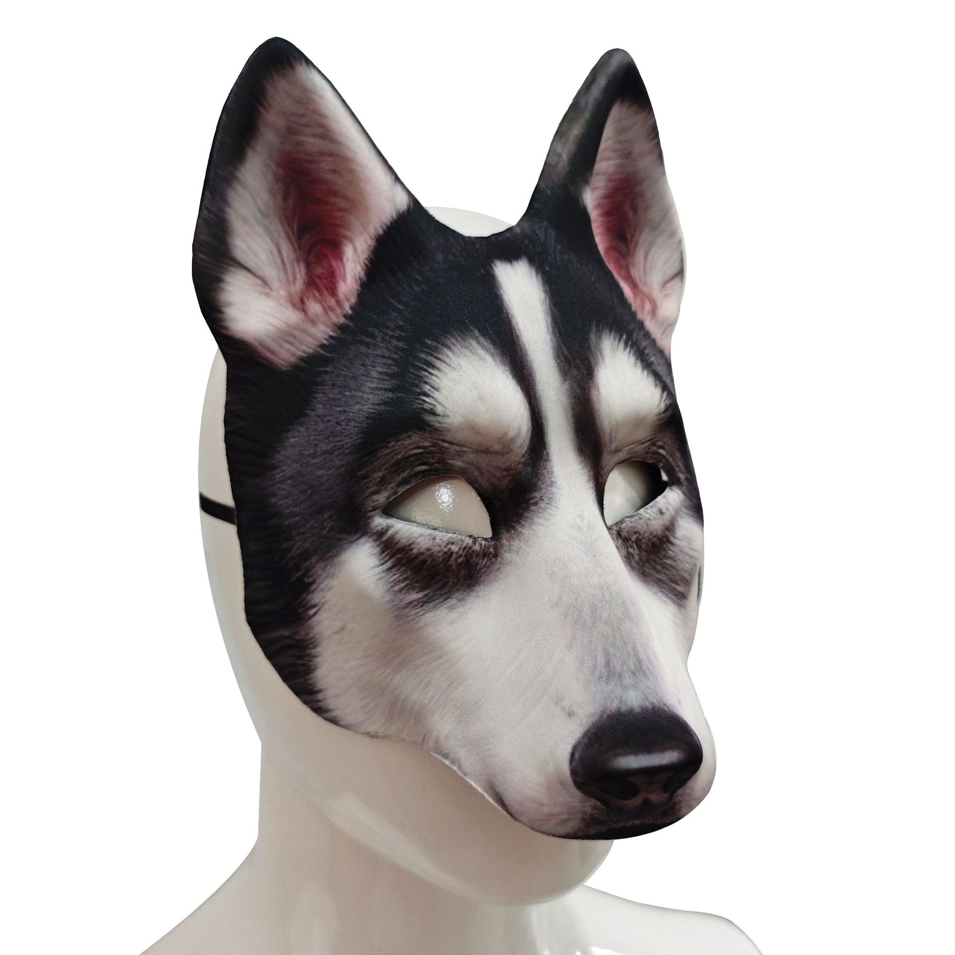 Realistic Husky Mask Soft Comfortable Headgear Halloween Carnival Party Cosplay Prop Eye Catching Festival Essential