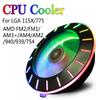 New RGB CPU Cooler RGB Cooling Fan Universal Quiet Cooler Heatsink Fan for LGA 115X/775 AMD FM2/FM1/AM3+/AM4/AM2/940/939/754