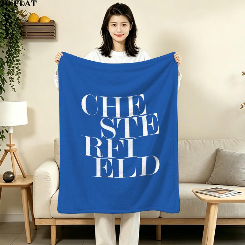 1PC Chesterfield Fcc Patterned Flannel Blanket Suitable For All Seasons For Home Decor Warmth And Comfort Gifts Holiday Present