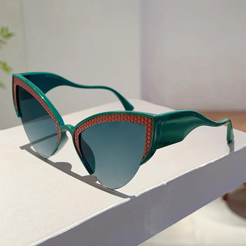 Oversized Cat Eye Sunglasses Women Stylish Butterfly Shaped Gradient Shades Ins Trendy Luxury Brand Design Sun Glasses