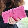 1 Cartera para mujer, de ante sintético, larga, de piel mate, de alta calidad, tarjetero